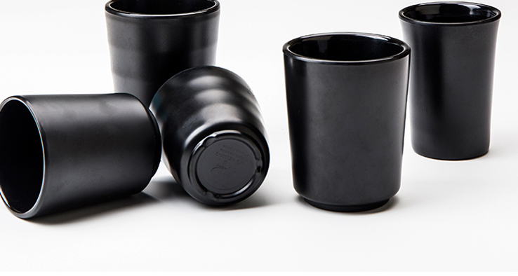 Hot selling Japanese mug restaurant catering tableware black matte melamine tea cup