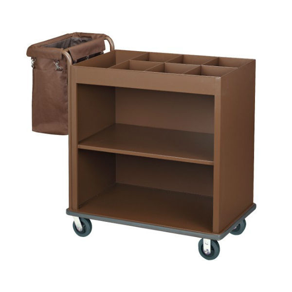 Hotel Room Brown Metal Cleaning Trolley