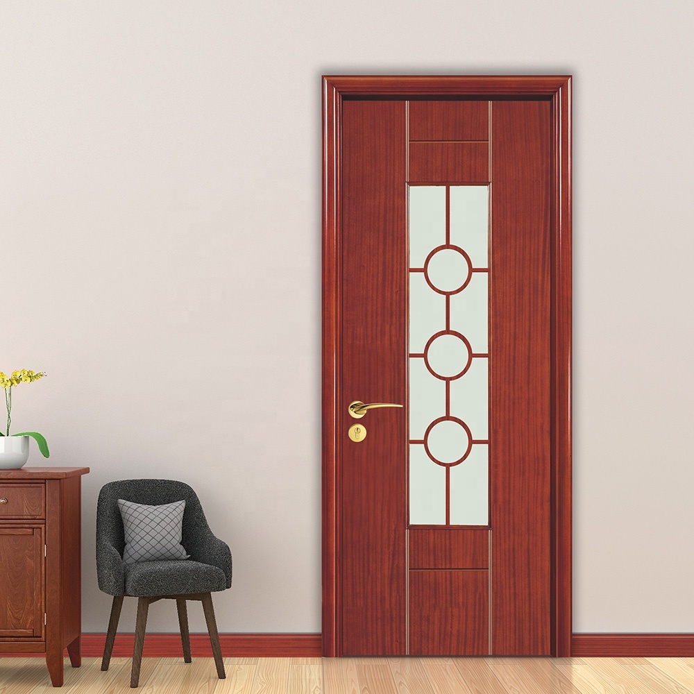 cheap price mahogany wooden textured glass shower door