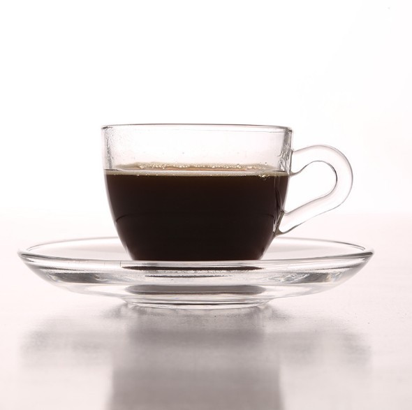 Teacup and Saucer Set Coffee Clear Glass Cup and Saucer Set