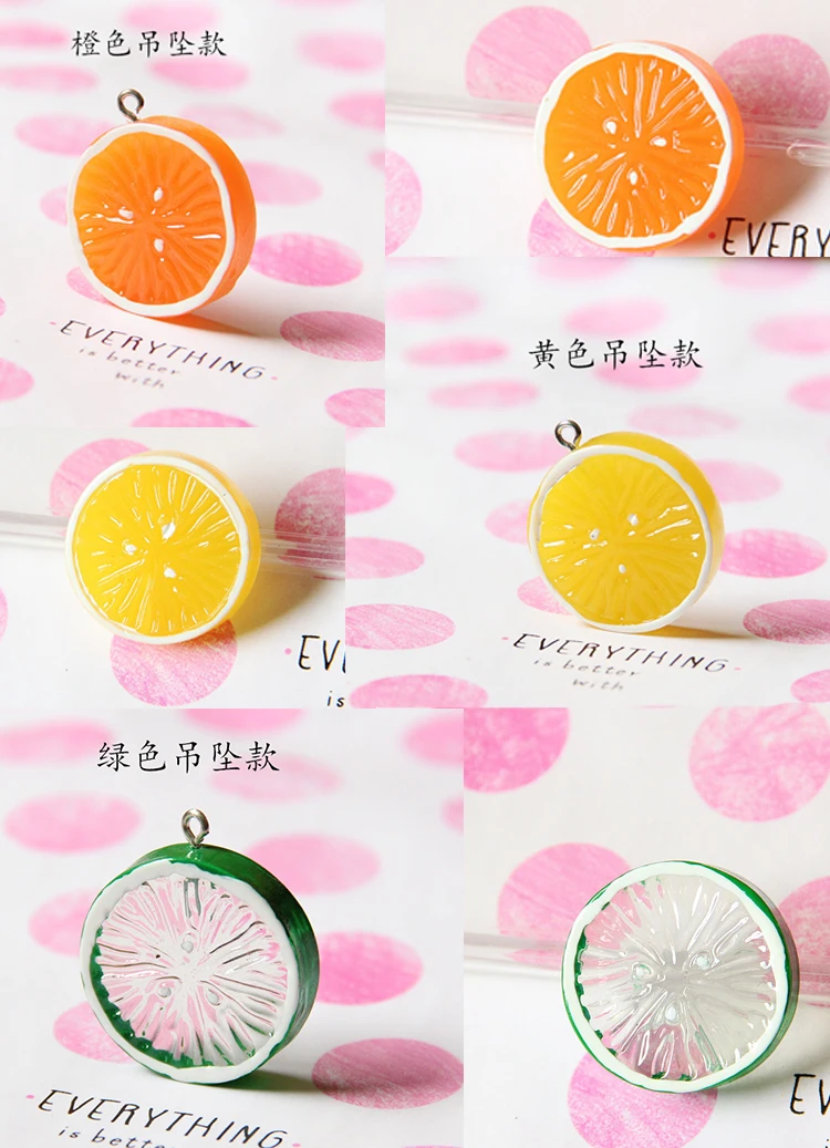 Free Shipping Cool Summer Fruit Lemon Miniature 3d Handmade DIY Earrings Jewelry Accessories Resin Pedants Flatback