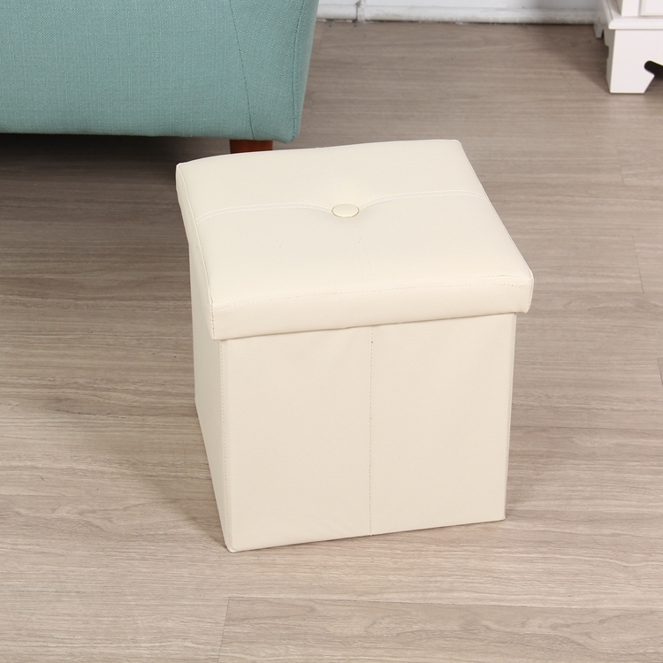 China High quality faux leather storage ottoman size 30*30*30 folding Storage ottoman