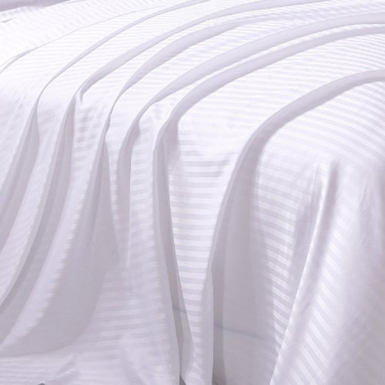 Plain White 3 cm Stripe Full Twin Queen King Single Double Extra Deep Hotel Fitted Sheet In Bedding