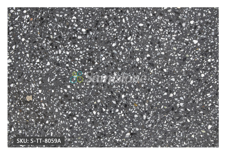 Samistone Black Cheap Cement Terrazzo Tile for Indoor or Outdoor Flooring Decoration