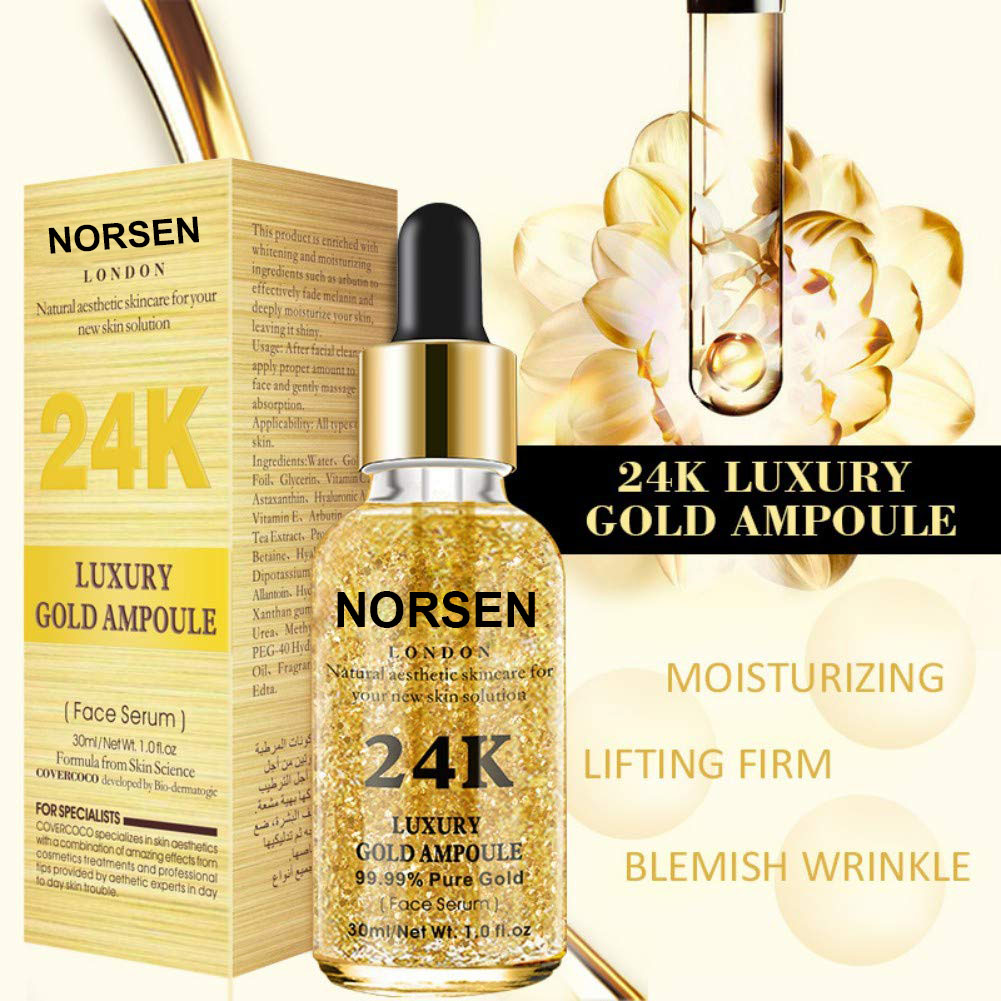 Pure Natural Organic OEM Face Care Moisturizing Anti Aging 24k Gold Face Serum