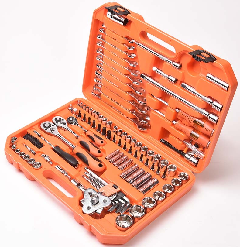 Asaki 121PCS Professional 1/4"+3/8"+1/2" Socket Wrench Sets Tools Hand Tools  with plastic box