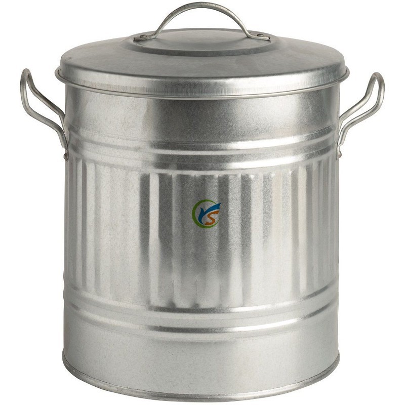 15 L multicolor galvanized metal small bathroom rubbish bin