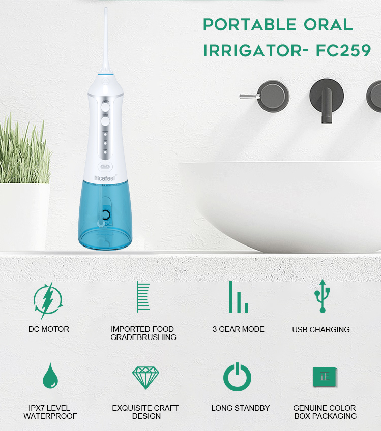 300ml Oral Care Water Flosser RoHS Portable Water Jet For Teeth Oral Irrigator