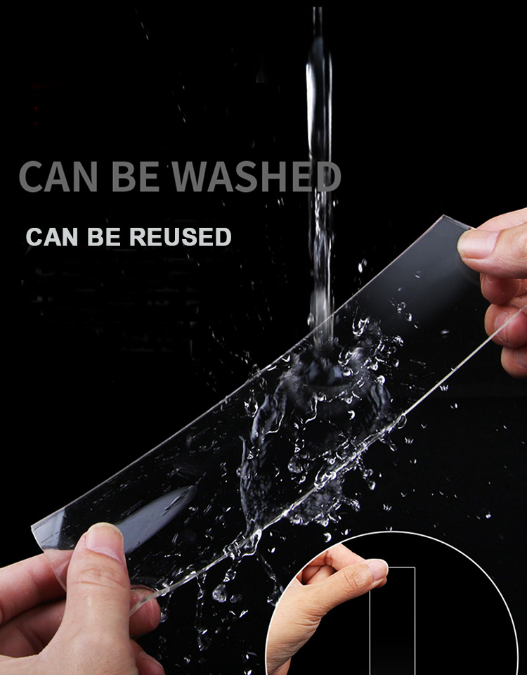 Washable Reusable Nano Adhesive Tape with Removable Adhesive