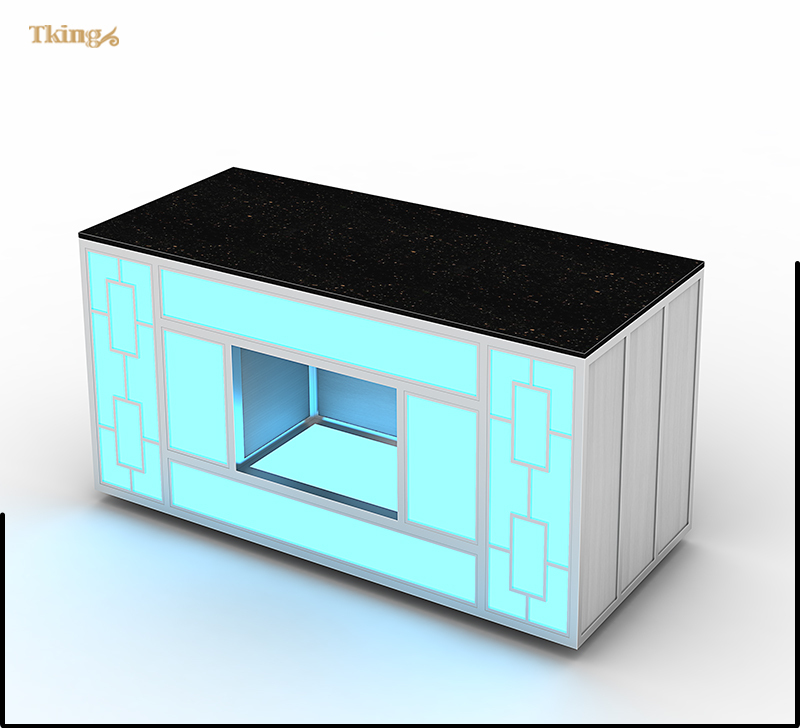 Hotel Supplies Catering Colorful LED Lightning Flat Station Display For Buffet And Banquet