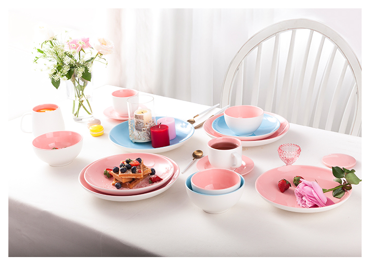 Restaurant Serving Plate OEM ODM Food Grade Dishes Porcelain Blue
