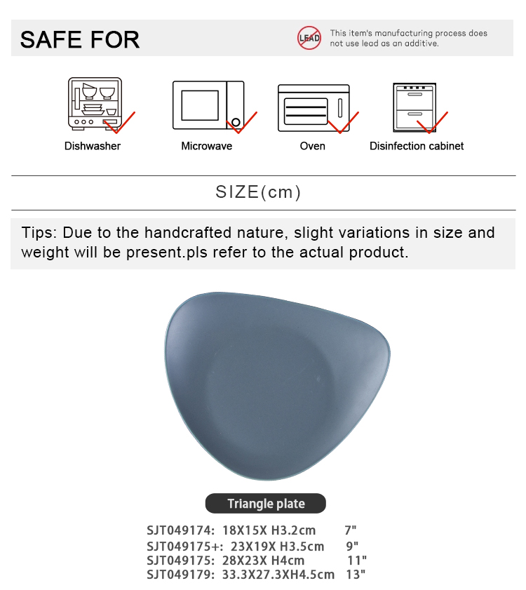 Theme Restaurant Food Dish Grey Triangle Shallow Plate