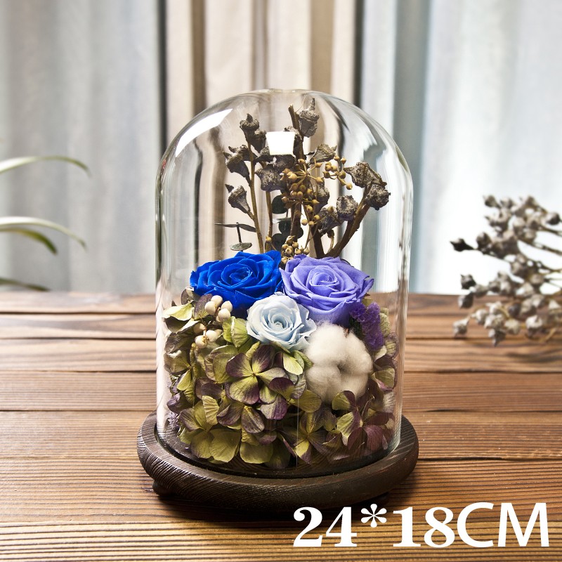 Handmade Rose Never Withered Roses Flower in Preserved Glass Dome, Gift for Valentine's Day Anniversary Birthday