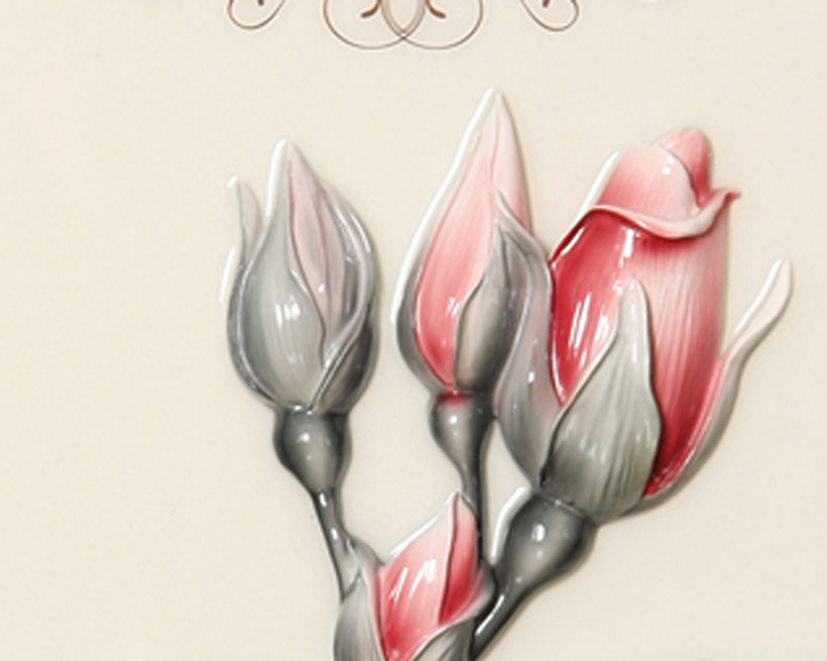 China Modern 3D Wallpaper Flower Relief Wall Decor Art