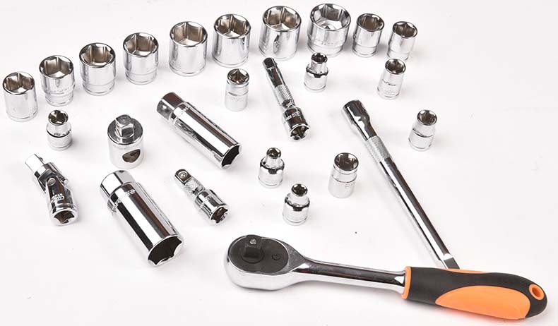 Asaki 26PCS Industrial socket wrench Tools 3/8"Socket Spanner Wrench Set