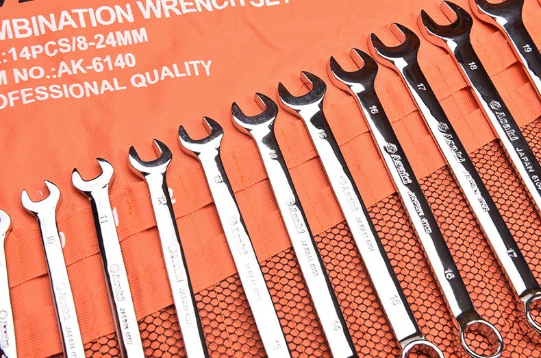 AK-6140 14pcs 8-24mm polish combination wrench set