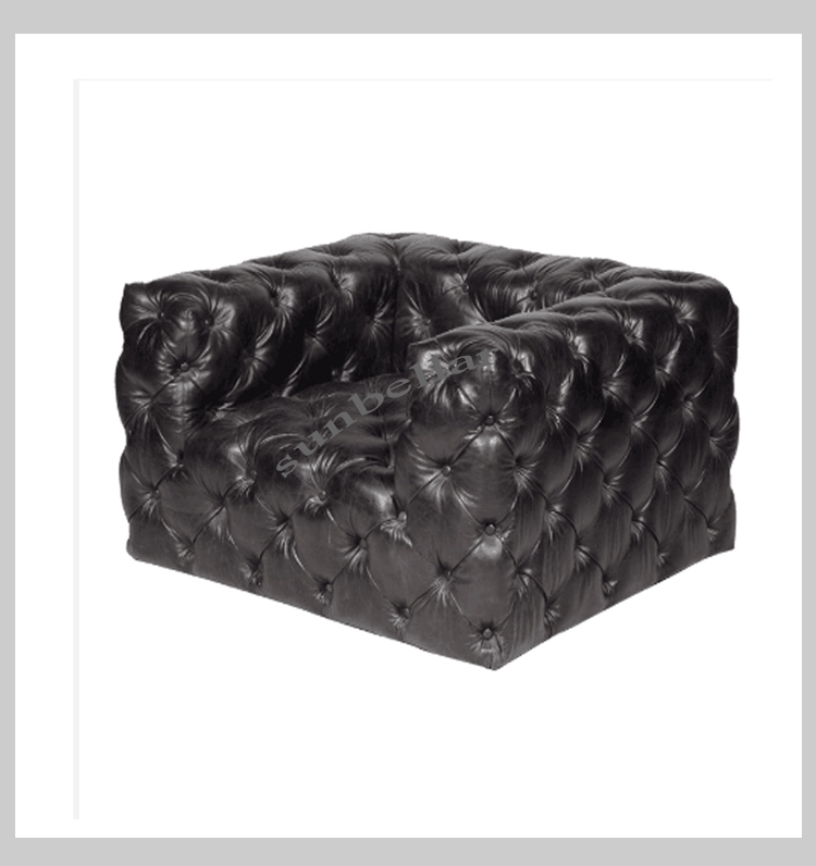 bespoke chesterfield black leather sofa set genuine leather tufted buttons classic chesterfield-sofa handcrafted traditional UK