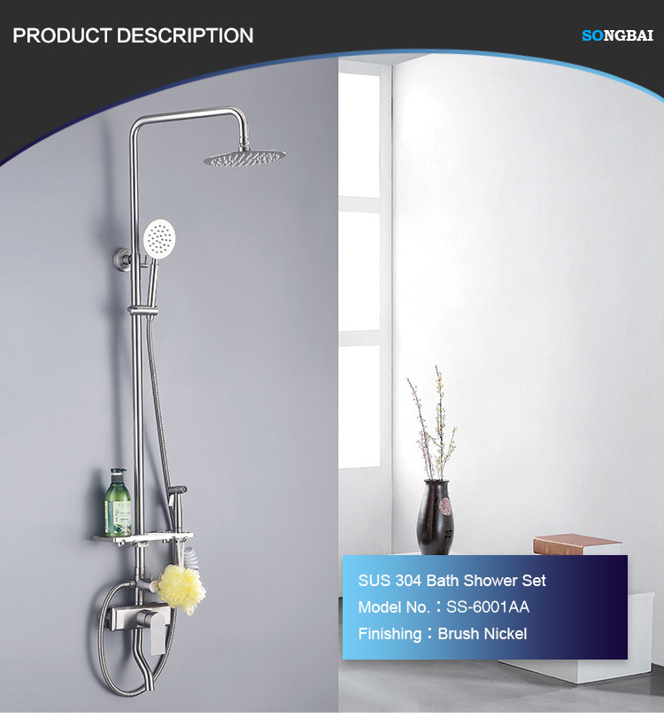 Trade Assurance 304 Single Handle Classic Types Of Bath Water Shower Mixer Taps With Slide Bar