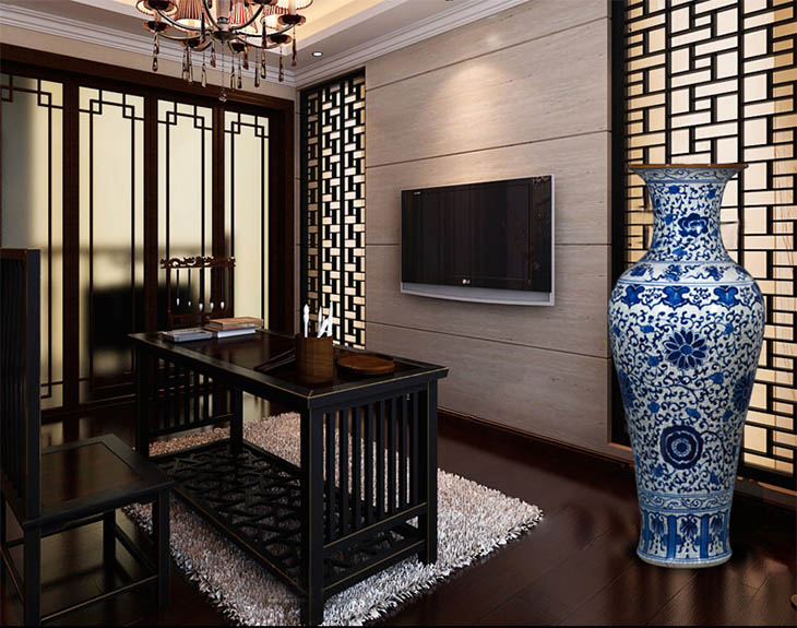Cheap blue and white chinese reproduction ceramic floor vase
