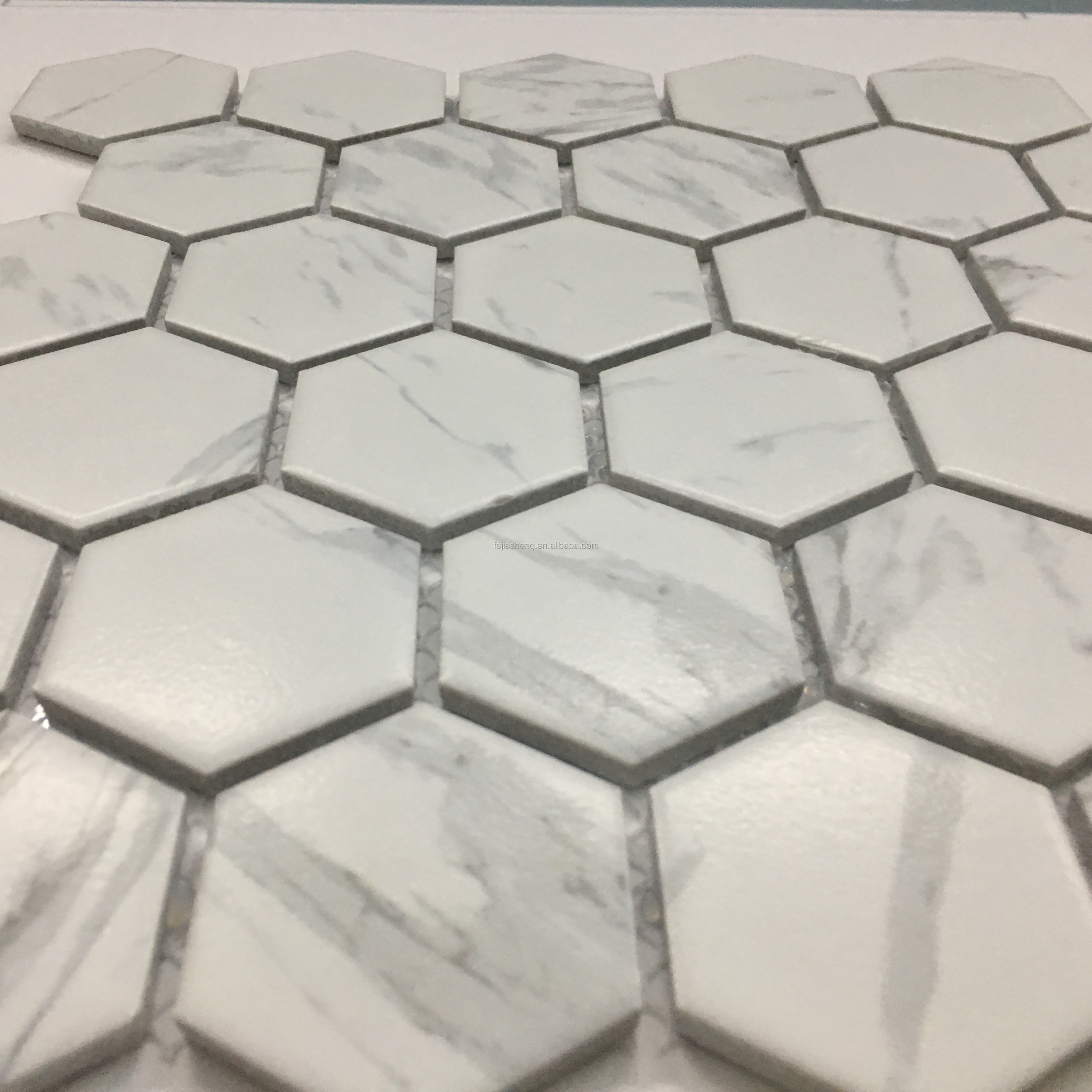 Karara White Marble Ceramic Mosaic Tile For Hotel Marble Texture Mosaic Piece Fashion Mosaic For Kitchen