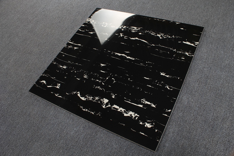 China Foshan Brand Name Floor And Tiles Weight 60X60 Black Marble White Veins Porcelain Tile