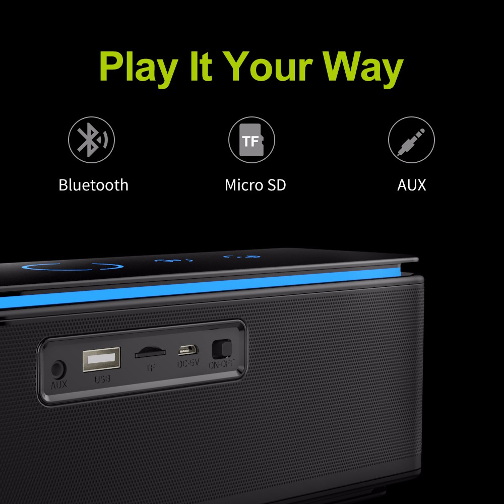 タッチコントロールBluetoothワイヤレススピーカー4ドライバーLEDバー