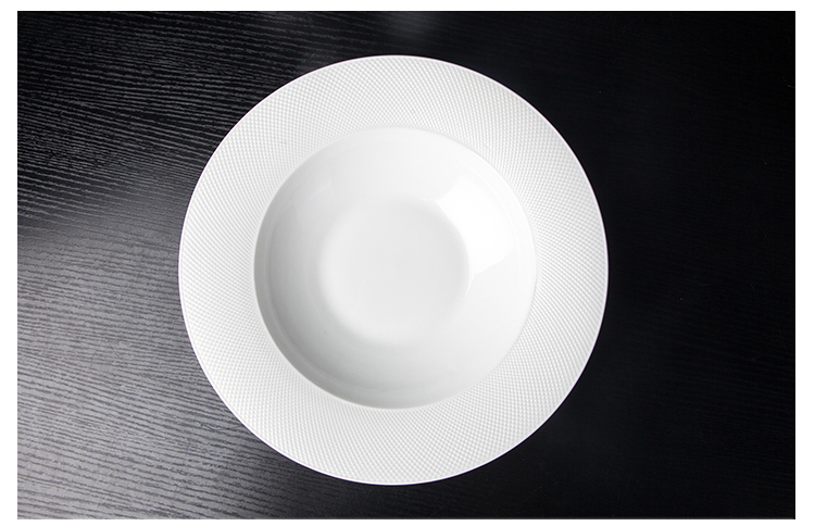 Hotel Ware Porcelain Wide Rim Deep Ceramic Pasta Plate