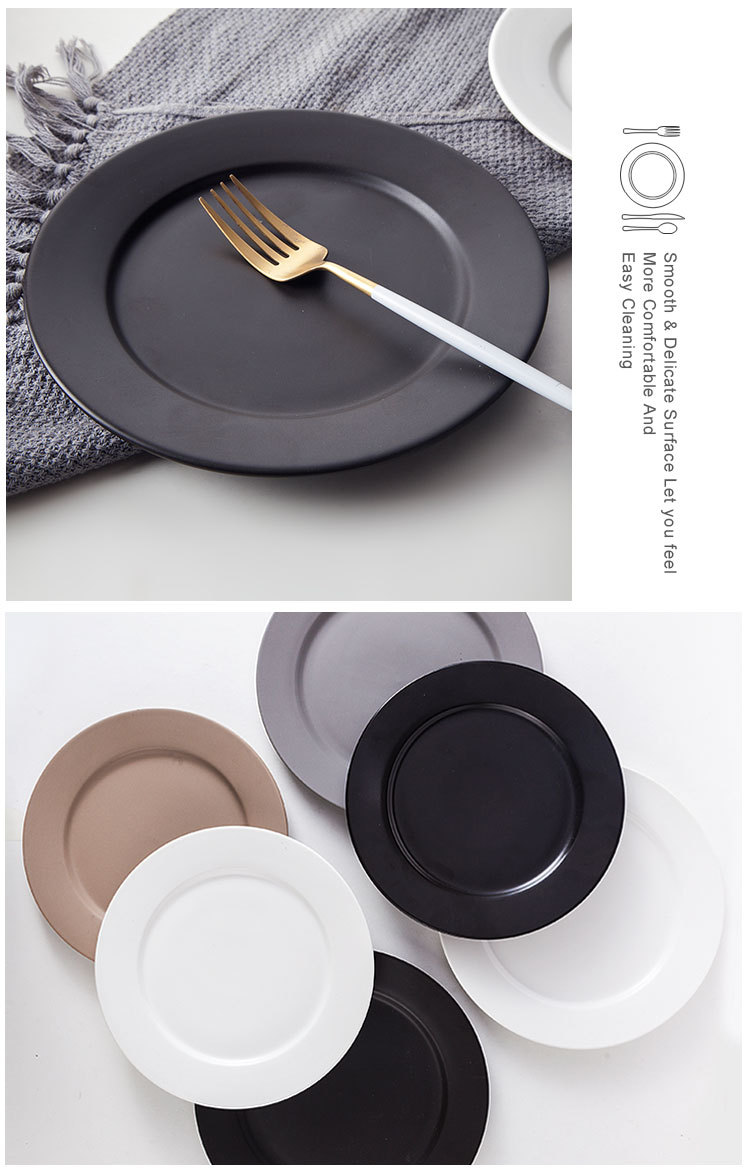 Wholesale factory Ceramic Flat Matte Color Glaze Bread Plate For Bistro