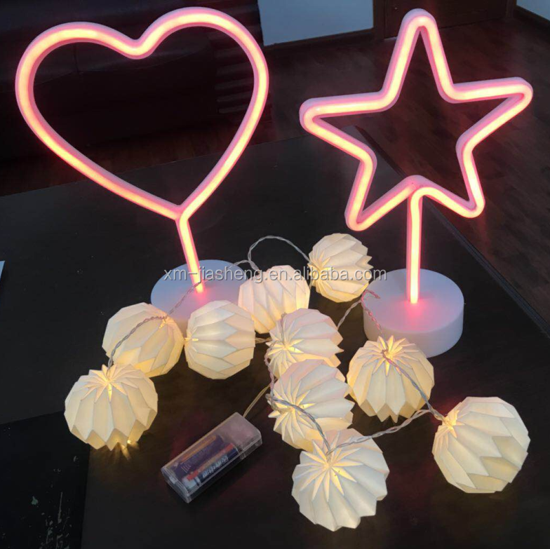 warm white 150cm 10led origami paper lantern battery operated