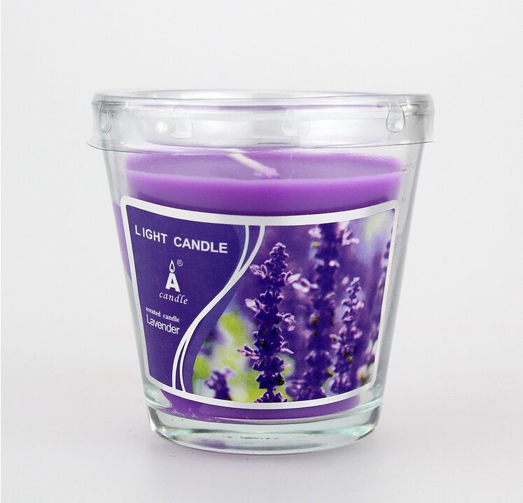 2oz clear glass candle holder with paper sticker