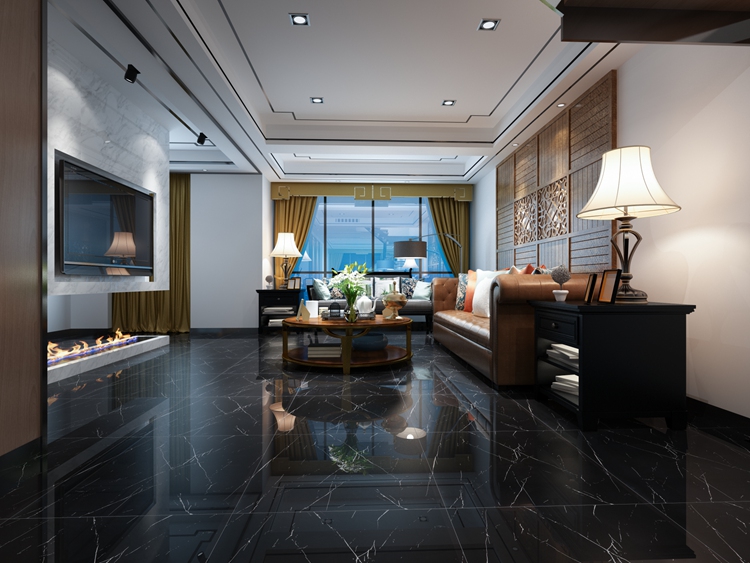 Indian Nero Margiua Mable Polished Glazed Restaurant Black And White Ceramic Floor Tiles