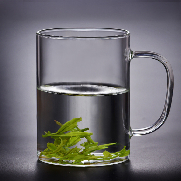 Classical Clear Drinking Glass Cup Tea Cup With Handle Heat Resistant