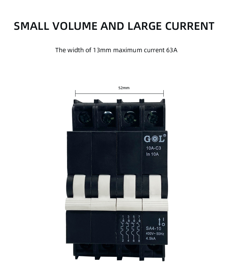 mini 4.5Ka 400V vacuum ature air 63a mcb electrical electronic miniature dc circuit breaker price
