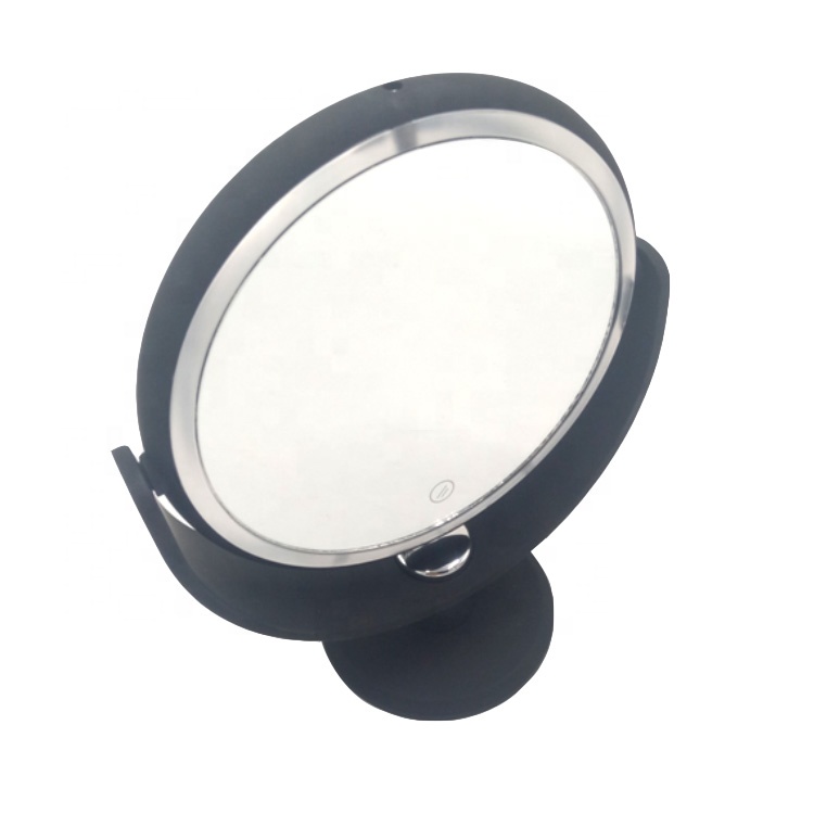 360 Degree Rotating Touch Mirror Control Adjust Brightness Mini Desktop LED Makeup Mirror