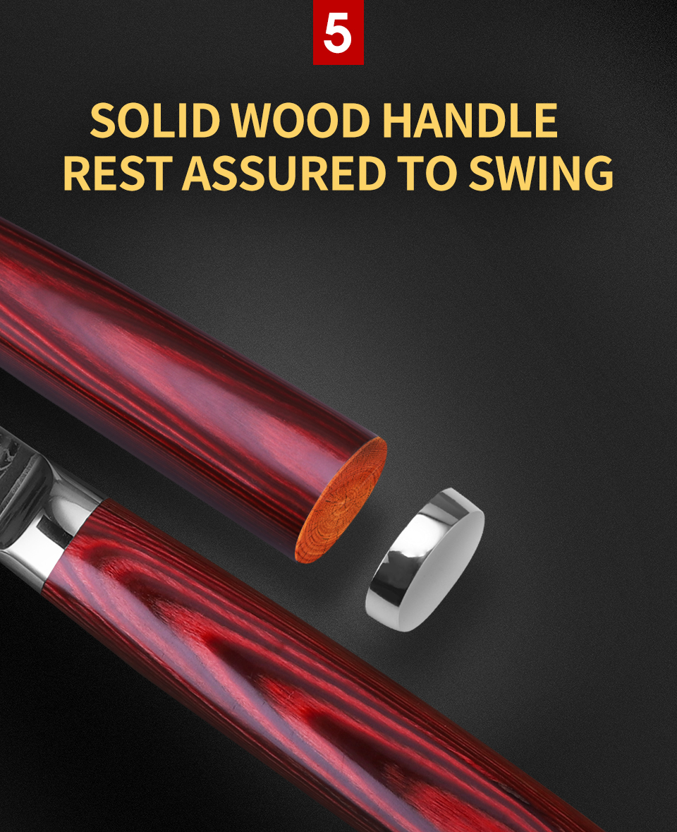FINDKING Red color wood handle bread knife in 67 layers damascus steel bread knife