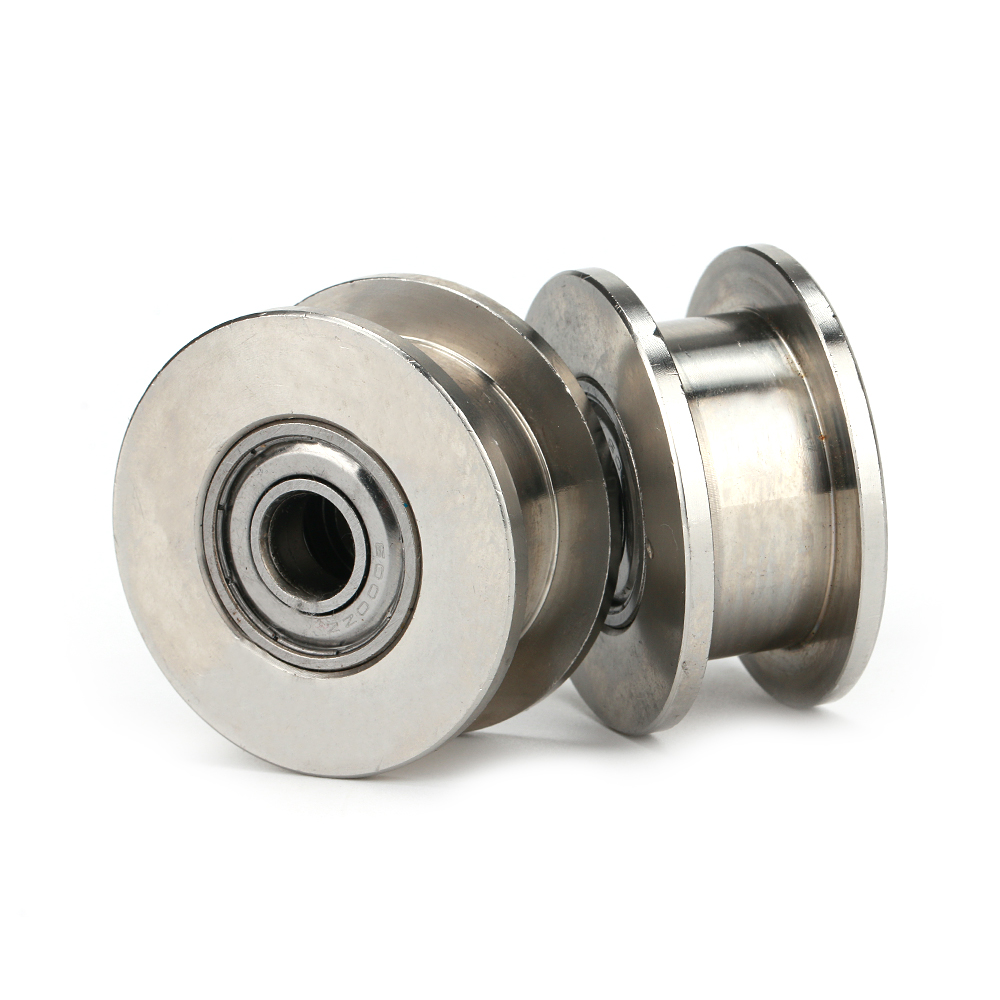 bore 4mm 5mm 6mm 8mm 9mm 10mm V W groove 3D printer driven wheel 2020 profile rail double row plastic covered pulley roller BW25