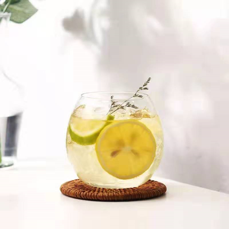 Nordic Soda Water Clear Glass Cup Single Wall Cocktail Whisky Cup High Borosilicate