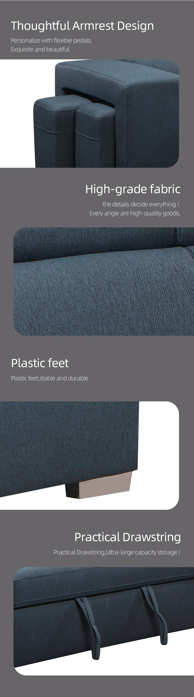 Hot Best selling sofa Living room sofa set Furniture fabric corner sofa bed with storage
