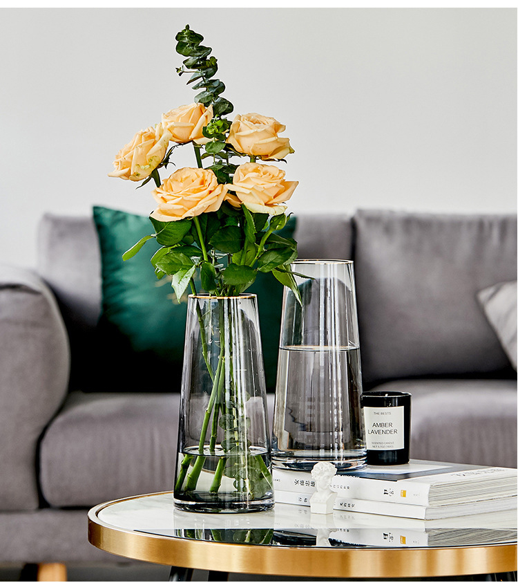 Wholesale Europe style Flower Glass Vase Decoration Glass Vase For Living Room