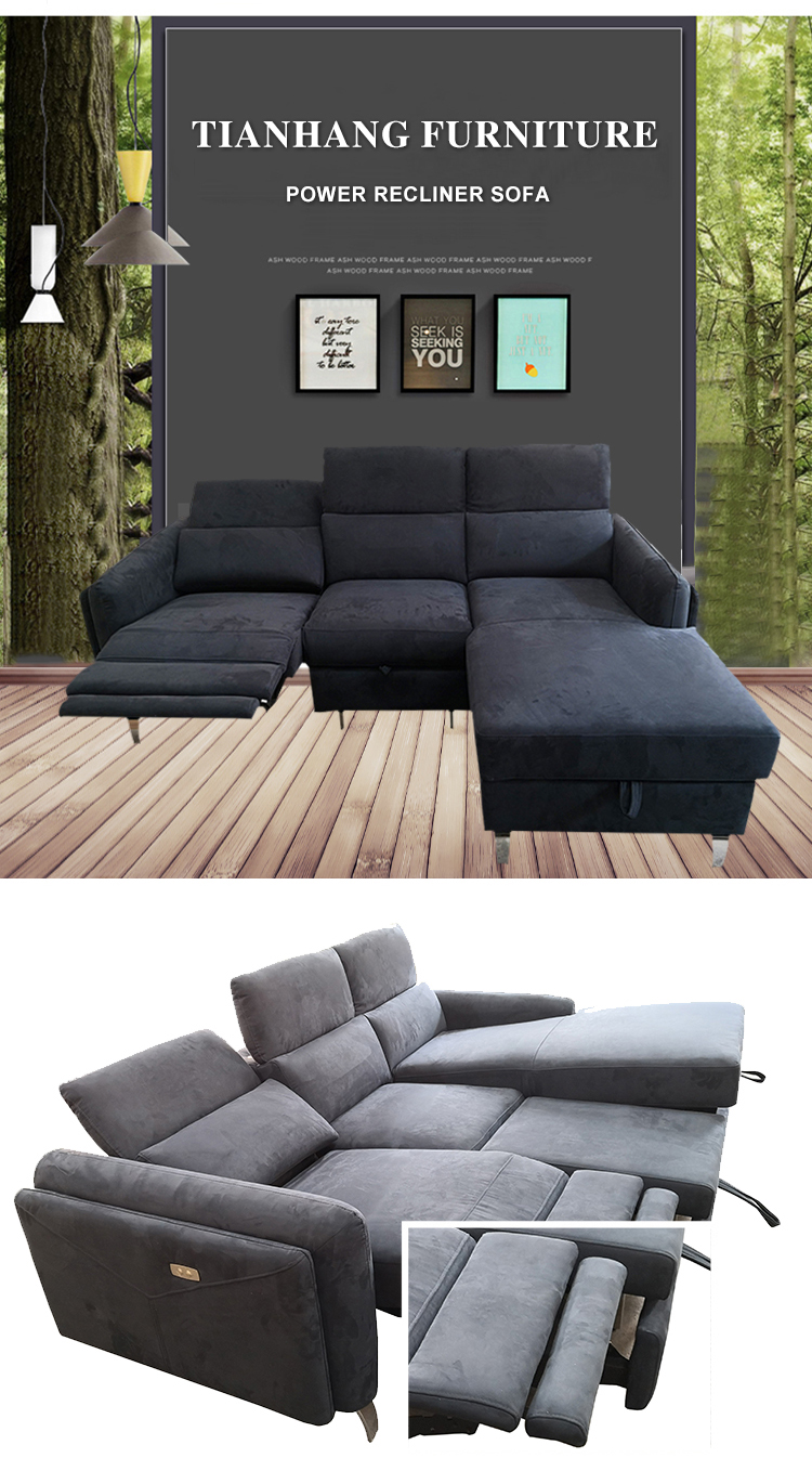 Chinese factory Wholesale fabric functional sofa set Recliner corner sofa bed
