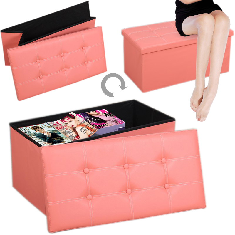 manufacture directly foldable storage ottoman and new folding storage stool footstool