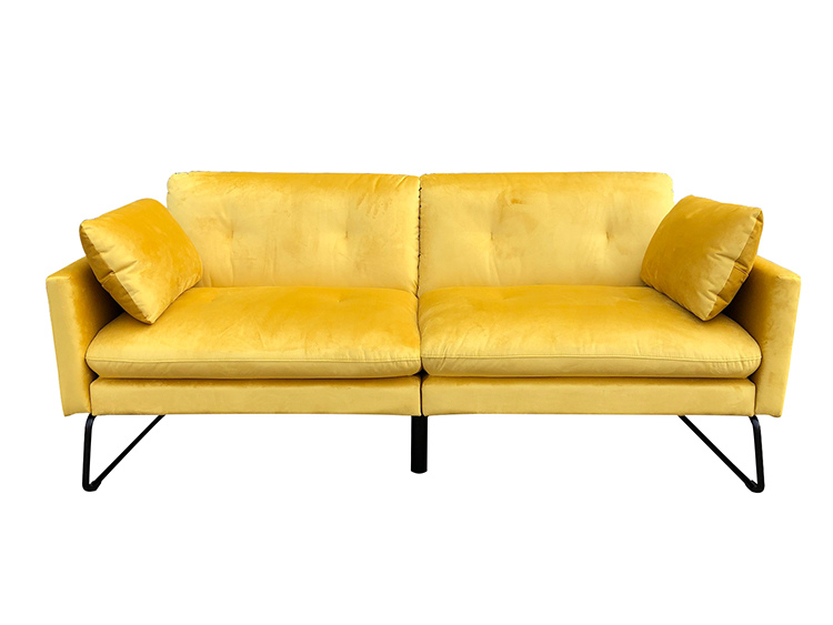 American style sofa cum bed yellow fabric sofa bed living room furniture