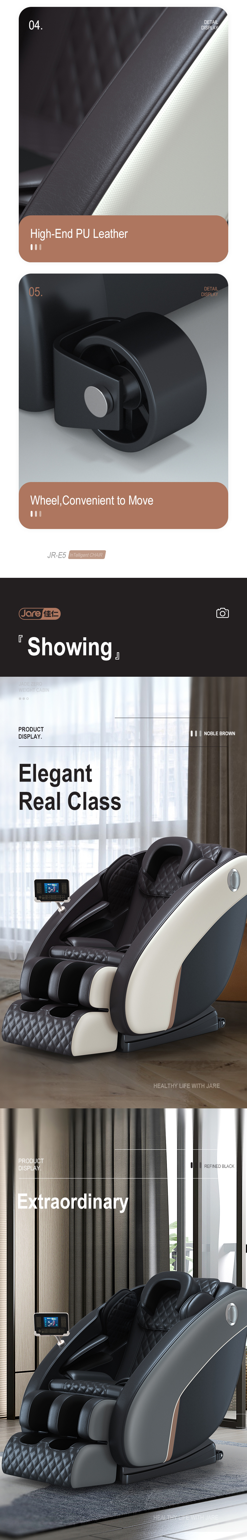 JR-E5 Factory price Hot Sell Blue-Tooth Music Chair Full Body Zero Gravity Shiatsu Massage Chair