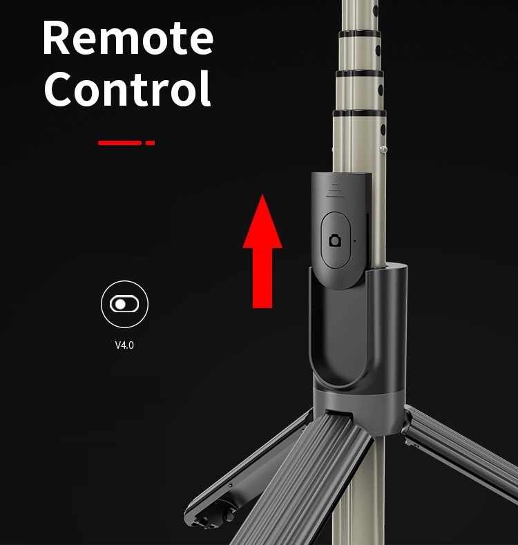 Bâton de selfie extensible bague lumière L07 dans trépied Avec 5 pouces anneau lumière télécommande sans fil Selfie bâton