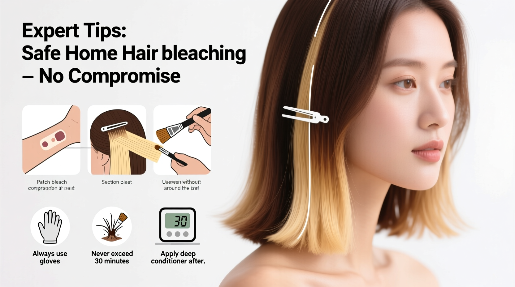 Expert Tips For Safely Bleaching Your Hair Blonde At Home Without Compromise