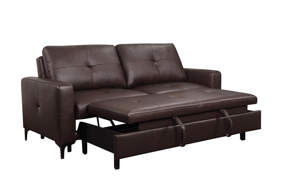 modern design genuine leather sofa bed 3 seater living room sofa cum bed factory wholesale