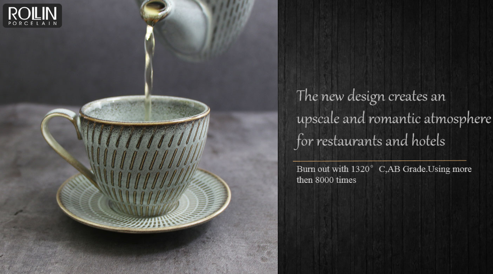 wholesale color coffee cup with saucer for hotel and restaurant