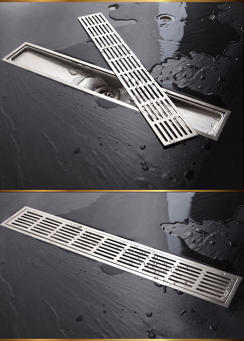 OEM ODM stainless steel bathroom balcony drainage automatic airtight floor drain line shower rectangular shower drains