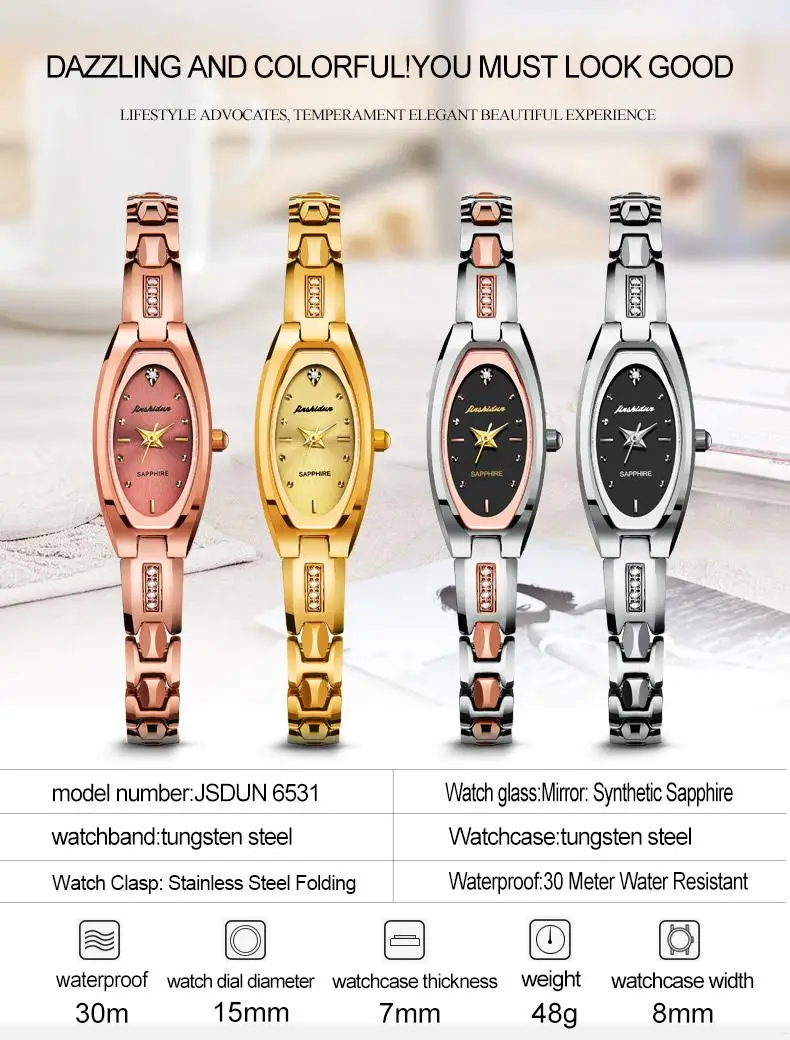 2020 Women Automatic Mechanical WristWatch Top Luxury Brand JSDUN Women Minimalist Steel Band Chronograph Watch