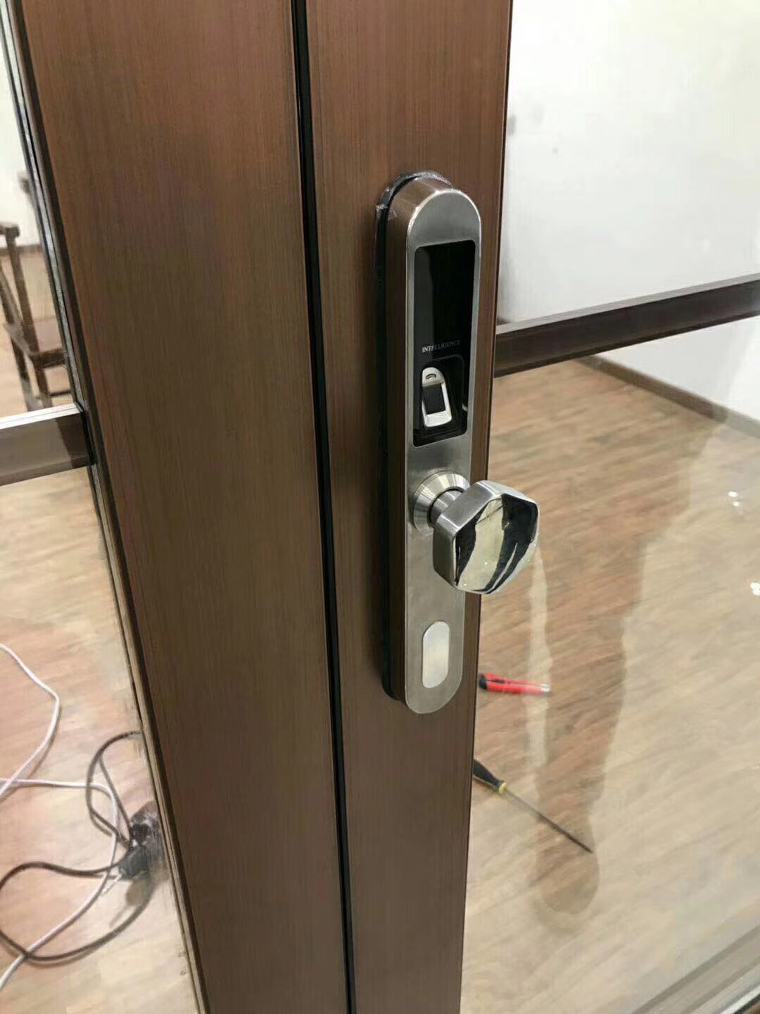 Tediton Electronic Keyless Sliding Door Handle Lock with Fingerprint Code Rfid Key